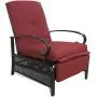 Kozyard Adjustable Patio Reclining Lounge Chair with Strong Extendable Metal Frame and Removable Cushions for Outdoor Reading, Sunbathing or Relaxation (Burgundy) Kozyard Adjustable Patio Reclining Lounge Chair with Strong Extendable Metal Frame and Removable Cushions for Outdoor Reading, Sunbathing or Relaxation (Burgundy)