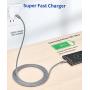 USB C to USB C 60W Cable, JSAUX[2-Pack 6.6ft] Type C Charger Cord Compatible with Samsung Galaxy S21/S21+/S20+ Ultra, Note 20/10 Ultra, MacBook Air/Pro, iPad Pro 2020/2018, iPad Air 2020, Pixel-Grey