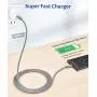 USB C to USB C 60W Cable, JSAUX[2-Pack 6.6ft] Type C Charger Cord Compatible with Samsung Galaxy S21/S21+/S20+ Ultra, Note 20/10 Ultra, MacBook Air/Pro, iPad Pro 2020/2018, iPad Air 2020, Pixel-Grey