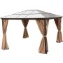YITAHOME 10x12 ft Outdoor Patio Hardtop Aluminum Canopy Gazebo with Mosquito Netting and Privacy Curtain for Garden, Backyard, Deck, Lawns, Parties