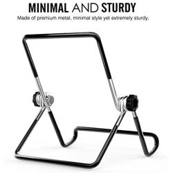 MoKo Foldable Tablet Stand, 2 Pack Adjustable Metal Holder for 9-12.9'' Tablet, Fits with New iPad 10.2, iPad Air 4 10.9, Air 3, iPad Pro 12.9/ Pro 11/10.5/9.7, Galaxy Tab E 9.6, A 10.1/S6/S7 - Black