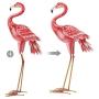 Kircust Flamingo Garden Statues and Sculptures, Metal Birds Yard Art Outdoor Statue, Large Pink Flamingo Lawn Ornaments for Home, Patio, Backyard Decor (2-Pack)