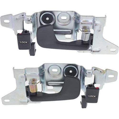Interior Door Handles compatible with Set of 2 Front Left and Right Side Metal bezel plastic lever Blue W/door lock button