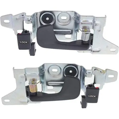 Interior Door Handles compatible with Set of 2 Front Left and Right Side Metal bezel plastic lever Blue W/door lock button