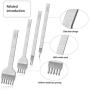 Mudder 8 Pieces Leather Chisel Set 1/2/4/6 Prong Leather Craft Punching Tool Metal DIY Diamond Lacing Stitching Chisel Leather Hole Tooth Punch Tool, 3 mm and 4 mm