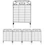 MTB Black Coated Steel Decorative Garden Fence Panel 8 Leaves, 44 x 36-inch (Pkg of 4, Linear Length 12 feet) Metal Border Folding Fence