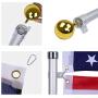 Gientan 20FT Telescopic Flag Pole, Extra Thick Heavy Duty Aluminum Flagpole Kit with 3x5 US Flag&Golden Ball Top for Commercial Residential Outdoor Use, Fly up 2 Flags