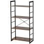 EROMMY Bookshelf Rack 4 Tier Vintage Industrial Bookcase Shelf Storage Organizer Rustic Wood and Metal Frame Furniture Open Back Modern Office Bookcases Home Office