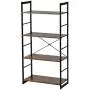 EROMMY Bookshelf Rack 4 Tier Vintage Industrial Bookcase Shelf Storage Organizer Rustic Wood and Metal Frame Furniture Open Back Modern Office Bookcases Home Office