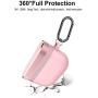 VORCSBINE AirPods Pro Case Cover Cute,Shock-Absorbing Protective Metal Case Cover with Keychain for Apple AirPods Pro for Men,Women,Girls-Pink