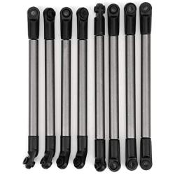 Dilwe 8PCS RC Climbing Metal Link Rod Pull Rod 275MM Wheelbase Spare Parts for 1/10 RC Crawler Cars