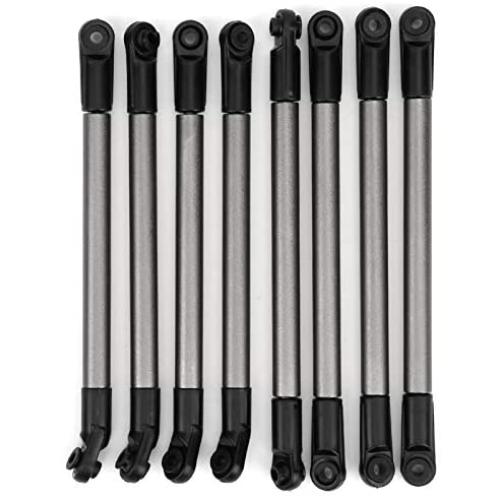 Dilwe 8PCS RC Climbing Metal Link Rod Pull Rod 275MM Wheelbase Spare Parts for 1/10 RC Crawler Cars