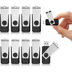 KEXIN 10 x 16GB Flash Drive USB Flash Drive Thumb Drive 16G Bulk USB Drive Memory Stick Jump Drive USB Stick with LED Indicator for Data Storage(USB 2.0, Black,10 Pack)