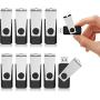 KEXIN 10 x 16GB Flash Drive USB Flash Drive Thumb Drive 16G Bulk USB Drive Memory Stick Jump Drive USB Stick with LED Indicator for Data Storage(USB 2.0, Black,10 Pack)