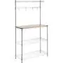 Amazon Basics Kitchen Storage Bakers Rack with Wood Table, Chrome/Wood - 63.4'' Height Amazon Basics Kitchen Storage Bakers Rack with Wood Table, Chrome/Wood - 63.4'' Height