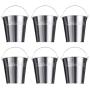 NUOLUX Mini Tinplate Metal Bucket Icing French Fries Tin Pails - 6 Pieces