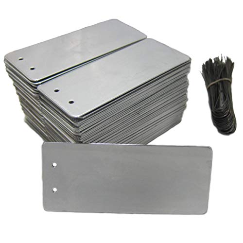 Impress-O-Tags Jumbo Write On Soft Metal Tags and Wires (Pack of 100)