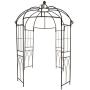 OUTOUR French Style Birdcage Shape Heavy Duty Gazebo,9Highx 6‘6''Wide,Pergola Pavilion Arch Arbor Arbour Plants Stand Rack for Wedding Outdoor Garden Lawn Backyard Patio,Climbing Vines,Roses,Dark Rust