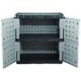 Rubbermaid Storage Small Cabinet with Doors, Lockable Storage Cabinet, 18''D x 36''W x 37''H, Grey/Black