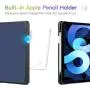 Fintie Case for iPad Air 4 10.9 Inch 2020 with Pencil Holder, Multi-Angle Viewing Cover [Supports Pencil 2nd Gen Charging] with Pocket, Auto Sleep/Wake for iPad Air 4th Generation, Navy
