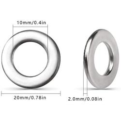 50 Pcs 20mm Stainless Stamping Blank, Silver Round Washers for Automotive Fasteners Bracelet Jewelry Marking (20MM)