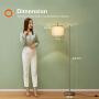 Addlon Floor Lamp for Living Room with Lamp Shade and 9W LED Bulb Modern Standing Lamp Floor Lamps for Bedrooms Silver