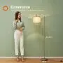 Addlon Floor Lamp for Living Room with Lamp Shade and 9W LED Bulb Modern Standing Lamp Floor Lamps for Bedrooms Silver