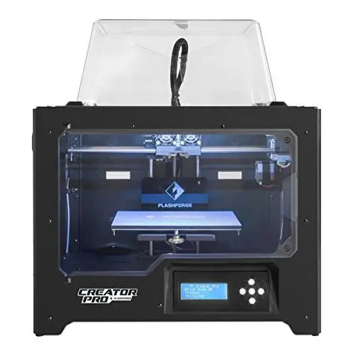 FlashForge 3D Printer Creator Pro, Metal Frame Structure, Acrylic Covers, Optimized Build Platform, Dual Extruder W/2 Spools, Works with ABS and PLA FlashForge 3D Printer Creator Pro, Metal Frame Structure, Acrylic Covers, Optimized Build Platform, Dual Extruder W/2 Spools, Works with ABS and PLA