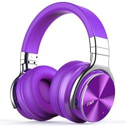 COWIN E7 PRO [Upgraded] Active Noise Cancelling Headphones Bluetooth Headphones with Microphone/Deep Bass Wireless Headphones Over Ear, 30 Hours Playtime for Travel/Work, Purple