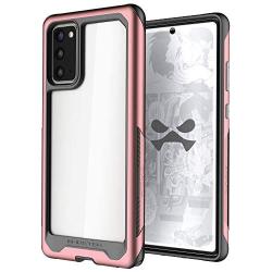 Ghostek Atomic Slim Aluminium Bumper Note 20 Case for Women Clear Back Pink Bumper Heavy Duty Rugged Shockproof Wireless Charging Compatible Phone Cover for 2020 Galaxy Note20 5G (6.7 Inch) - (Pink)