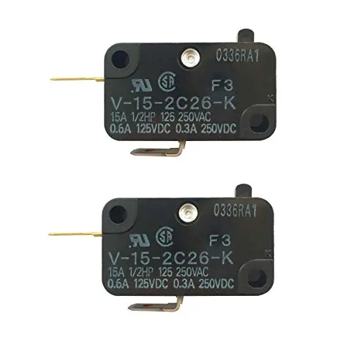 LONYE V-15-2C26-K Switch Snap Action Micro Switch Replacement for OMRON Switch Shurflo 2088 Series Pump 15A 125/250VAC (Normally Closed) (Pack of 2)