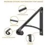 Atemou Single Step Handrail,Black Handrail Railings 1 Step Handrail Metal Wrought Iron Handrail, Handrail Railings for Steps Porch Single Step handrail