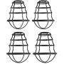 HXMLS Metal Bulb Guard Lamp Cage,Black Industrial Style Light Cage for Pendant String Lights Vintage Lamp Holders Industrial Chandelier Ceiling Fixture Lamp Shade Iron Wire Cage Shape, 4 Pack