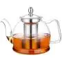 Hiware 1000ml Glass Teapot with Removable Infuser, Stovetop Safe Tea Kettle, Blooming and Loose Leaf Tea Maker Set