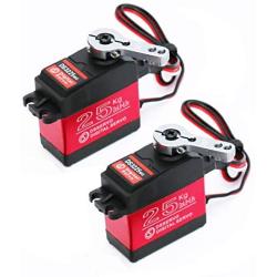 Youleke 2Pack 25KG High Torque RC Digital Servo，Waterproof Full Metal Gear Servo with 25T Servo Horn（270°）