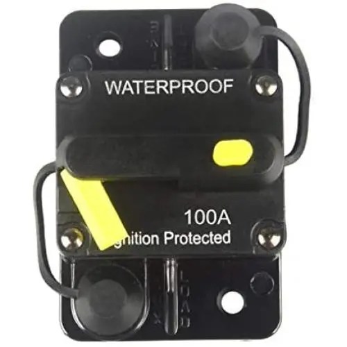 WOHHOM 100 Amp Circuit Breaker DC 12V -48V Waterproof 30A-300A Manual Reset Fuse Inverter for Trolling Motor Auto Car RV Marine Boat Current Overload Protection (100A) WOHHOM 100 Amp Circuit Breaker DC 12V -48V Waterproof 30A-300A Manual Reset Fuse Inverter for Trolling Motor Auto Car RV Marine Boat Current Overload Protection (100A)