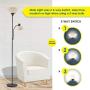 Adjustable Black Floor Lamp with Reading Light by Light Accents - Susan Modern Standing Lamp for Living Room/Office Lamp 72'' Tall - 150-watt with Side Reading Light Corner Lamp (Black)