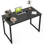 BOSSIN Office Small Desk 39Computer PC Table Study Writing Table for Home Office, Modern Simple Style PC Desk, Black Metal Frame Small Place (Black) BOSSIN Office Small Desk 39Computer PC Table Study Writing Table for Home Office, Modern Simple Style PC Desk, Black Metal Frame Small Place (Black)