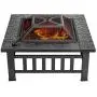 VIVOHOME 32 Inch Heavy Duty 3 in 1 Metal Square Patio Firepit Table BBQ Garden Stove with Spark Screen Cover Log Grate and Poker for Outside Wood Burning and Drink Cooling VIVOHOME 32 Inch Heavy Duty 3 in 1 Metal Square Patio Firepit Table BBQ Garden Stove with Spark Screen Cover Log Grate and Poker for Outside Wood Burning and Drink Cooling