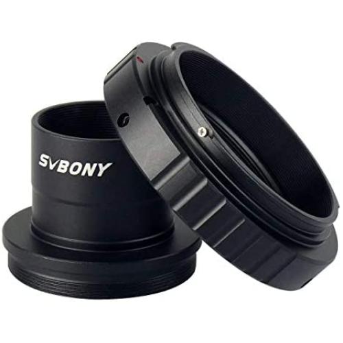 SVBONY T2 T Ring Adapter and T Adapter 1.25 inches Metal for Canon EOS Standard EF Lenses and Telescope Camera Astrophotography Accessories