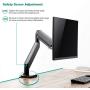 WALI Single Monitor Gas Spring Desk Mount Heavy Duty Aluminum Fully Adjustable Fit Screen up to 35 inch, 33 lbs. VESA 75 and 100 (GSM001XL), Black