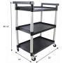 MaxWorks 80774 3-Shelf Utility Plastic Cart with Wheels-225 Lbs Maximum Capacity