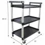 MaxWorks 80774 3-Shelf Utility Plastic Cart with Wheels-225 Lbs Maximum Capacity MaxWorks 80774 3-Shelf Utility Plastic Cart with Wheels-225 Lbs Maximum Capacity