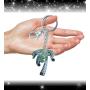 Aqua79 Palm Tree Keychain - Silver 3D Sparkling Charm Rhinestones Fashionable Stylish Metal Alloy Durable Keyring Bling Crystal Jewelry Accessory With Clasp For Keychain, Bag, Purse, Backpack, Handbag