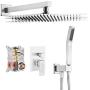 Cobbe Shower System,Shower Faucets Sets Complete,12 inches Rainfall Shower Head with Handheld, Shower Faucet Set for Bathroom Rough-in Valve Body and Trim Included
