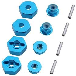 Hobbypark 12mm Aluminum Wheel Hex Drive Hub Adaptor (4P) & M4 Locknut (4P) RC Model Car Parts Blue