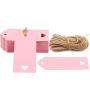 Kraft Gift Tags,Pink Gift Bag Tags,100PCS Kraft Paper Gift Tags Hollow Heart Wedding Favor Tags with Jute Twine