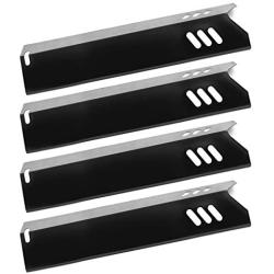 Hongso 15 Inch Porcelain Steel Grill Heat Plates Shield Replacement for Dyna-glo DGF510SSP, DGF510SSP-D, Uniflame GBC1059WB, Backyard BY12-084-029-98, BY15-101-001-02, 4-Pack Flame Tamers, PPA591