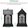 Solar Lanterns - Solar Lights Metal Flickering Flame Hanging Solar Lights Waterproof Umbrella LED Flame Lights Hanging Lamps for Garden Patio Pathway Deck Yard (2 Pack)