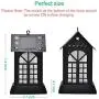 Solar Lanterns - Solar Lights Metal Flickering Flame Hanging Solar Lights Waterproof Umbrella LED Flame Lights Hanging Lamps for Garden Patio Pathway Deck Yard (2 Pack)
